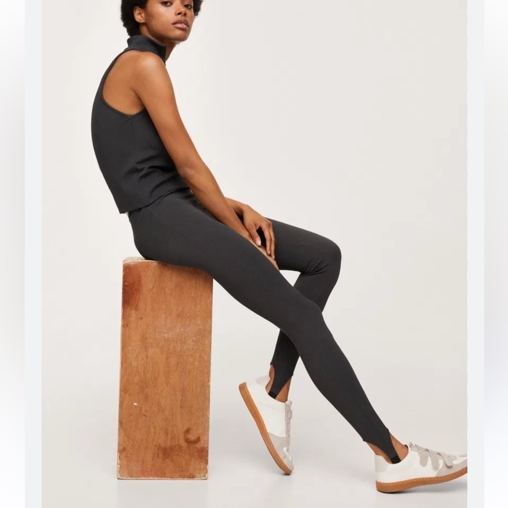 Mango Women’s Basic Fuseau Leggings in Dark Gray Sz S